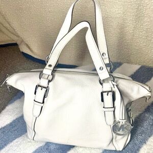Michael Kors White Satchel with Silver Details